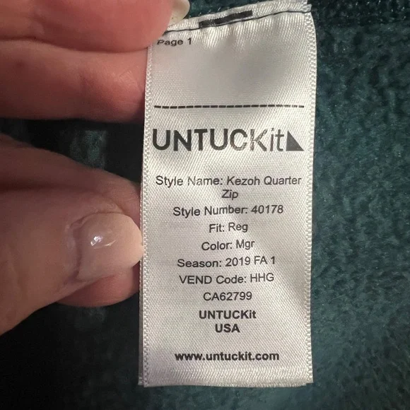 UNTUCKit Kezoh long sleeve quarter zip pullover sweatshirt sweater men’s medium - Picture 6 of 10